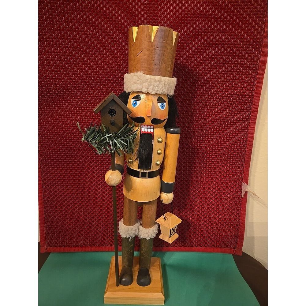 Wooden‎ Christmas Nutcracker ,15", MALE WITH LANTERN & BIRDHOUSE 105585245, HL